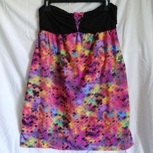 Foxy Strapless Colorful Mini Dress, Size L